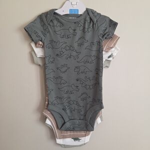 Carter's Green Dinosaur Print One-Piece Bodysuit Set